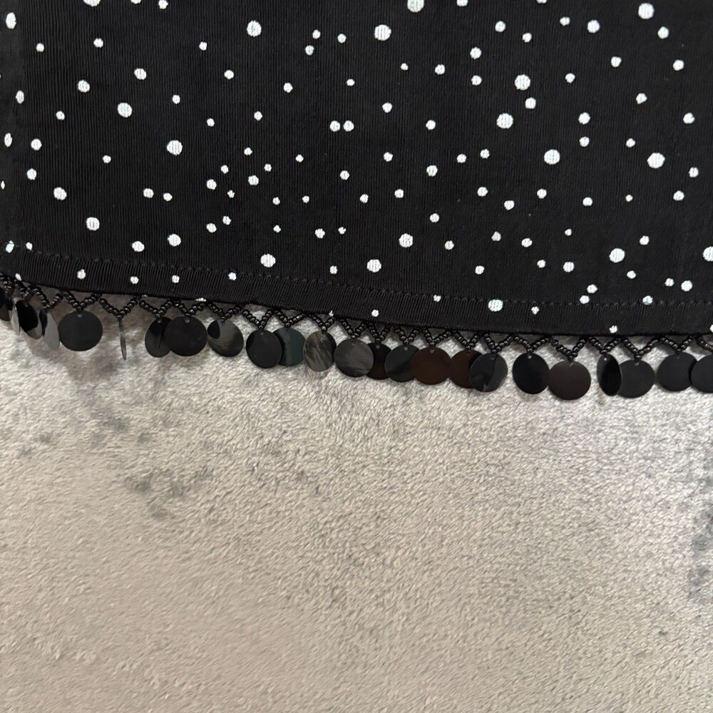 Vintage Ronni Nicole 2pc Knit Shell & Crop Pants Sz 8P Black Polka Dot - Picture 4 of 11